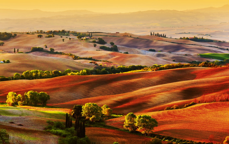 Blick von der Villa Pienza in das Val d?Orcia in der Toskana, Italien - © Photocreo Bednarek - Fotolia