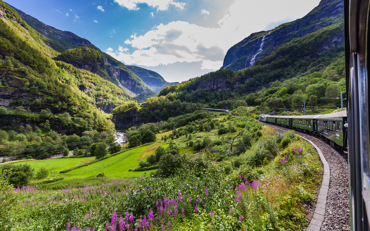 Blick von der  Flamsbana zwischen Flam und Myrdal in Aurland in Westnorwegen - © HildaWeges - stock.adobe.com